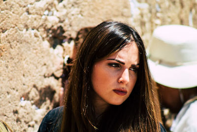 Close-up portrait of a young woman