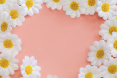 Close-up of wedding rings on white background