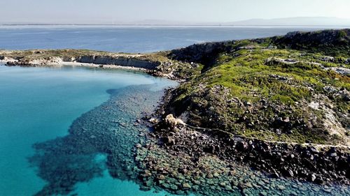 High angle view of sea against sky
