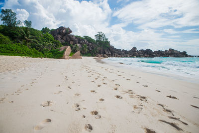 Scenic view of beach against sky