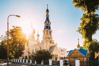 Low angle view of church against sky