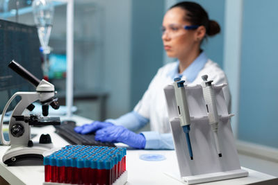 Young woman working in laboratory