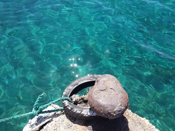 High angle view of swimming pool
