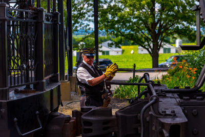 Man working at farm