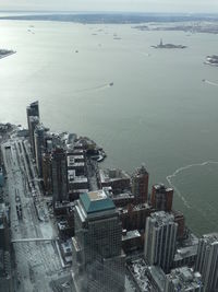 Lady liberty as seen from freedom tower