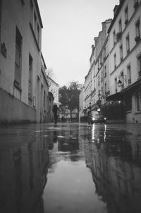 Reflection of buildings in water