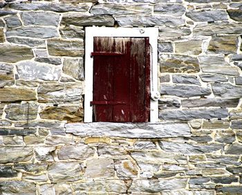 Closed door of building