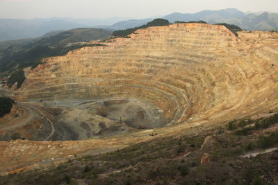 High angle view of gold mine