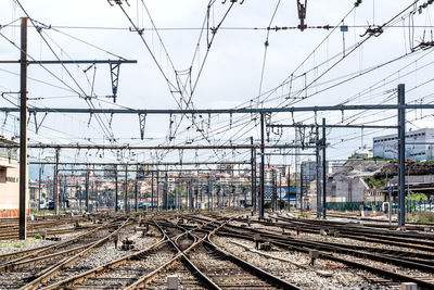 Railroad junctions against sky at gare de marseille-saint-charles