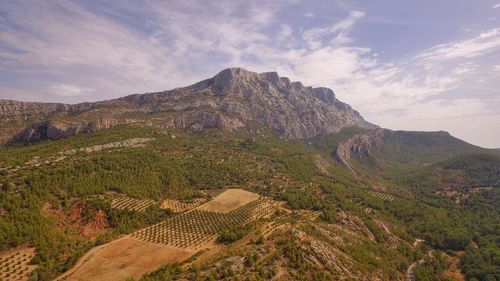 Scenic view of mountains against sky