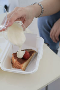 Midsection of chef preparing food