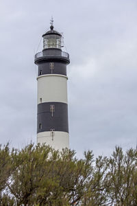 Low angle view of lighthouse against sky