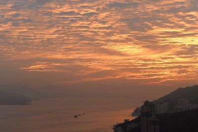 View of city at sunset