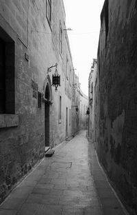 Narrow alley amidst buildings in city