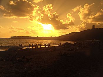 Scenic view of sea during sunset