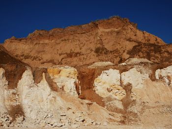 Close-up of sand dune against clear sky