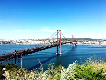 Suspension bridge over sea