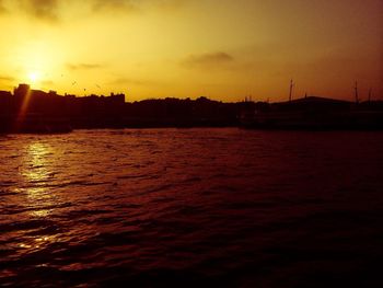 Scenic view of sunset over sea