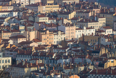 View of the croix-rousse district on the slopes in lyon