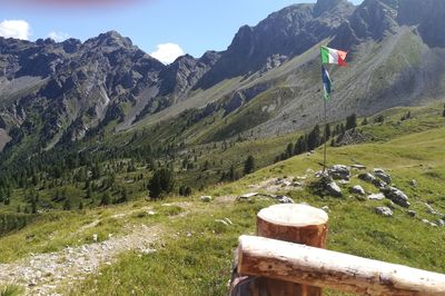 Scenic view of mountains against sky