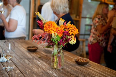 Food on dining table