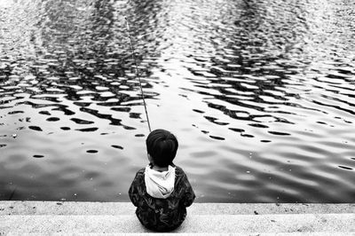 Portrait of boy in water