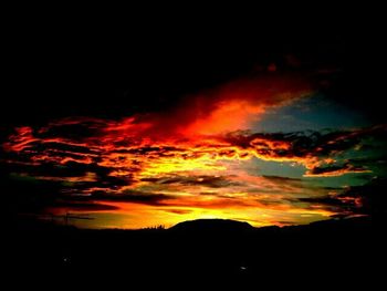 Silhouette of landscape at sunset