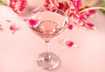 Close-up of wineglass on table