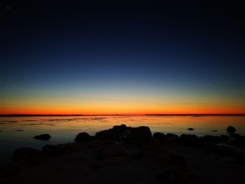 Scenic view of sea against sky at sunset