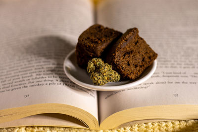 Close-up of cake on table