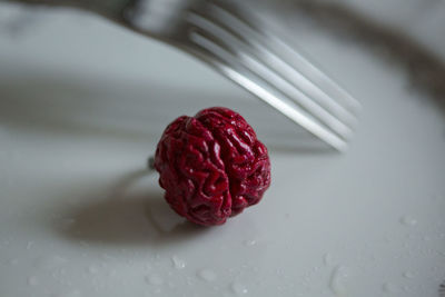 Close-up of strawberry on table