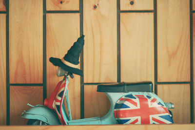 Close-up of shoes on chair at home