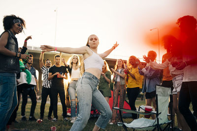 Group of people at music concert