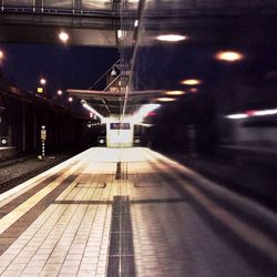 Railroad tracks at night