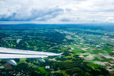 Aerial view of landscape against sky