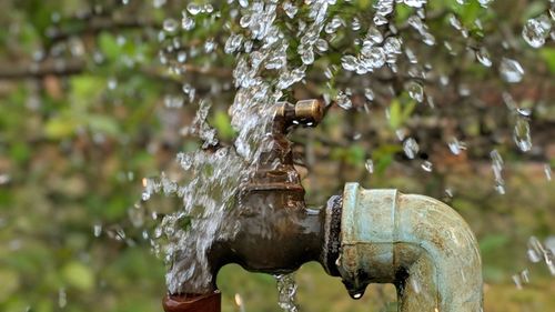 Close-up of water splashing on fountain