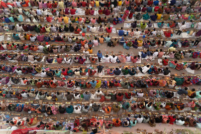 High angle view of crowd