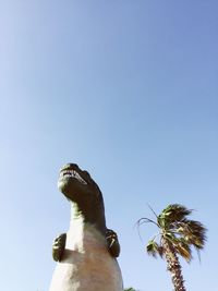 Low angle view of bird against clear sky