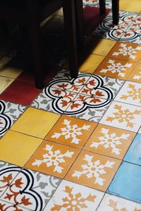 Interior of tiled floor