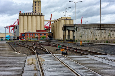 Railroad tracks against sky