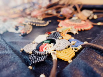 High angle view of stuffed toy on table