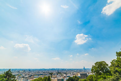 Panoramic view of city buildings against sky