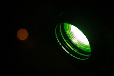 Low angle view of illuminated lamp