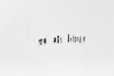 Close-up of text on white background