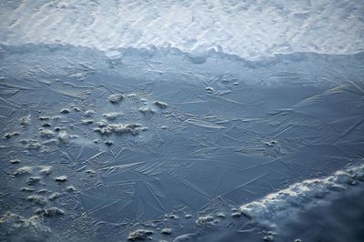 Full frame shot of frozen window