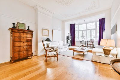 Empty chairs and tables at home