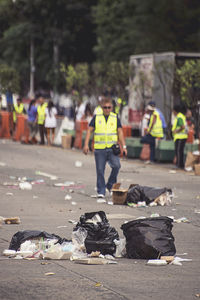 People on road