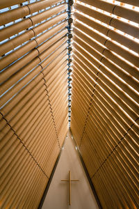 Interior shot of minimalist church building
