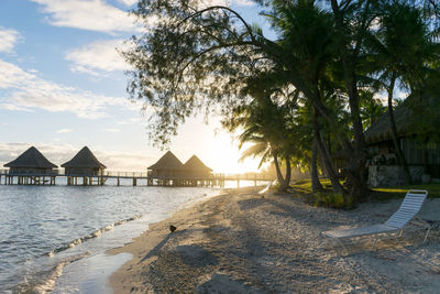 View of beach against sky during sunset