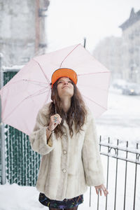 Young woman in the snow